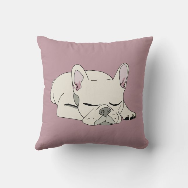 Coussin Bouledogue français endormi (Verso)