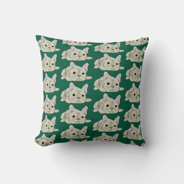 Coussin Bouledogue français endormi (Recto)