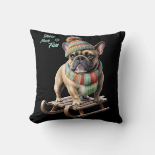 Coussin Bouledogue français faisant une descente en traîne