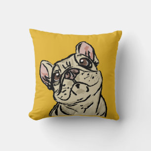 Coussin Bouledogue français graffiti