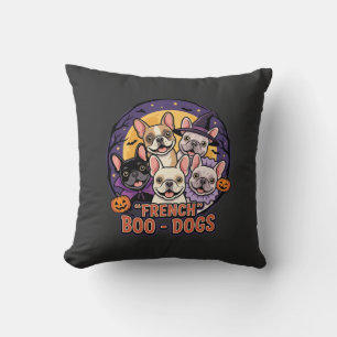 Coussin Bouledogue français Halloween Boo Chiens Vecteur