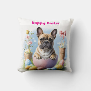 Coussin Bouledogue français Joyeuses Pâques