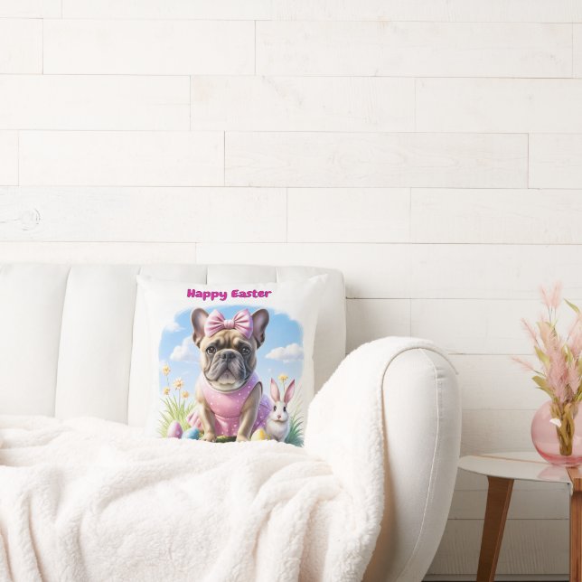 Coussin Bouledogue français Joyeuses Pâques Bouledogue Fra (Canapé)
