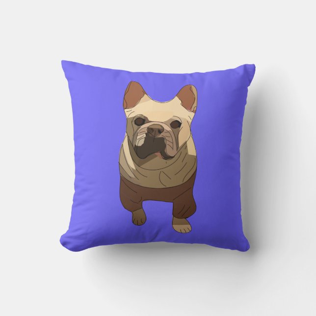 Coussin Bouledogue Français, Lavande Violet (Recto)