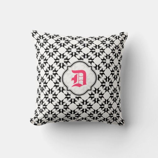 Coussin Bouledogue français monogramme (Recto)