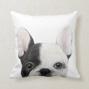 Coussin Bouledogue français, peinture originale par le