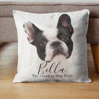 Coussin Bouledogue Français Personnalisé avec Photo Person