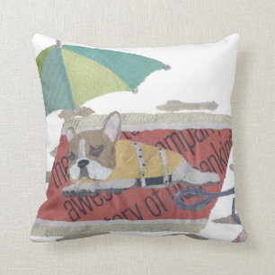 Coussin Bouledogue français, tarte Frenchie, coloré, pla