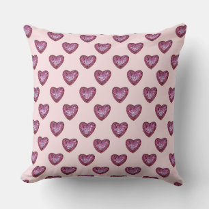 Coussin Boules disco cœurs roses pour la Saint-Valentin