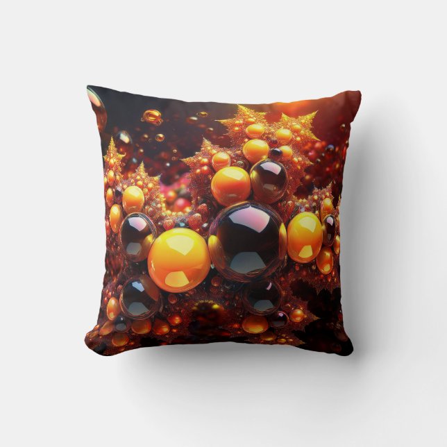 Coussin Boules D'Or Et Étoiles Fractées (Recto)