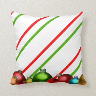 Coussin Boules et rayures de Noël