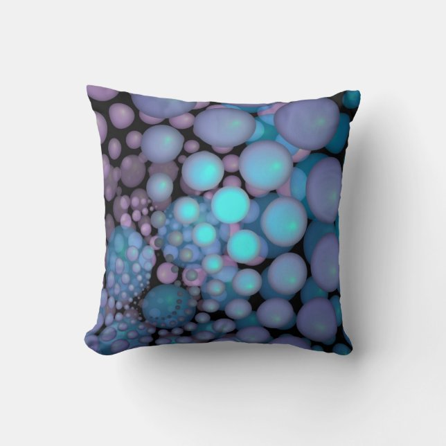 Coussin Boules Turquoise Fractées Art Surreal (Recto)