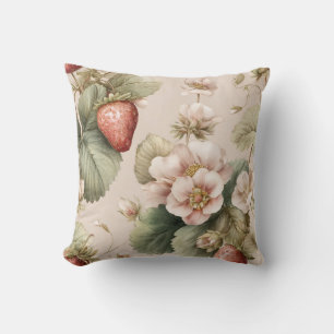Coussin Boulet d'aquarelle mignonne aux fraises