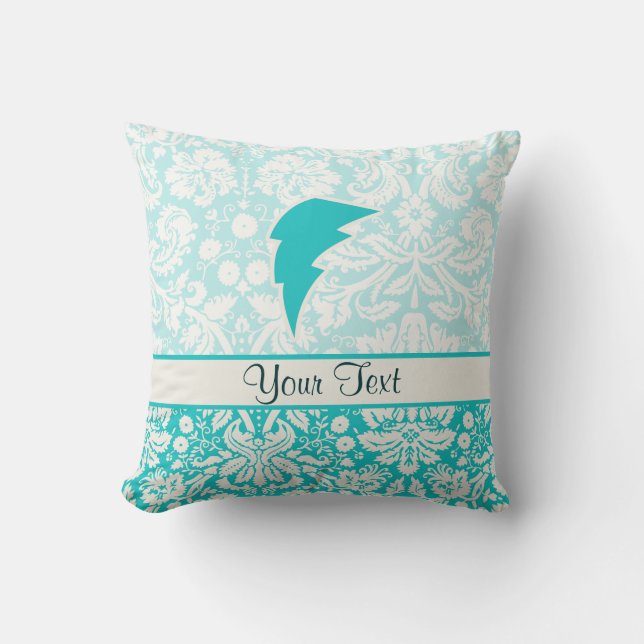 Coussin Boulon de foudre turquoise (Recto)