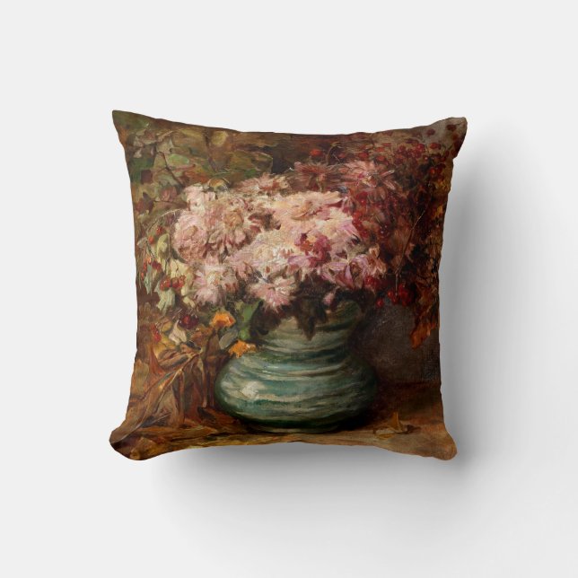 Coussin Bouquet avec chrysanthèmes et marigolds (Recto)