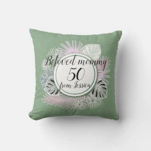 Coussin Bouquet botanique tropical personnalisé