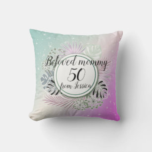 Coussin Bouquet botanique tropical personnalisé