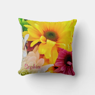Coussin Bouquet-Carré Jeu de marguerites mixtes