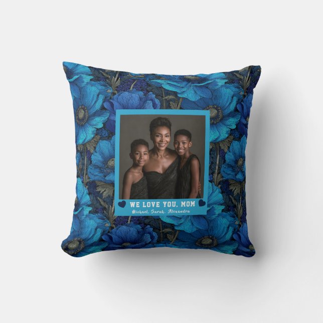 Coussin Bouquet d'anémones Belle-mère Mère Salon Hawaïen (Recto)