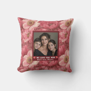 Coussin Bouquet d'anémones Bonne Fête des Mères Cadeau de 