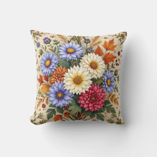 Coussin Bouquet d'automne des Asters et des Dahlias