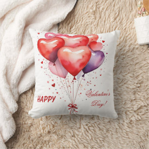 Coussin Bouquet de ballon Coeurs rouge et rose