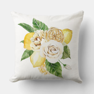Coussin Bouquet de citrons et de rose