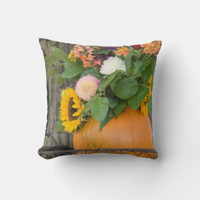 Coussin Bouquet de citrouille d'automne (Recto)
