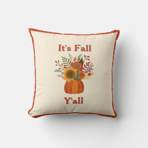 Coussin Bouquet de citrouilles de récolte - Ferme rustique