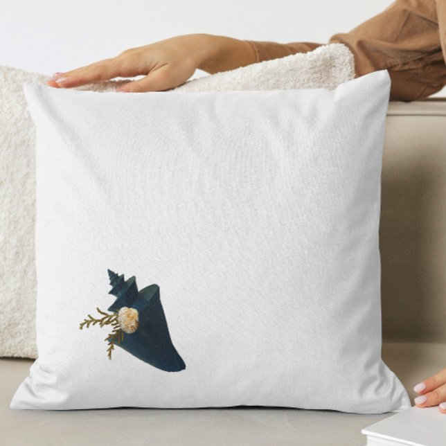 Coussin Bouquet de coquillages Côte Bleu & Blanc Élégant (Créateur téléchargé)