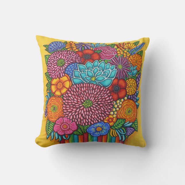 Coussin Bouquet de fête en plein air Throw Pillo (Recto)