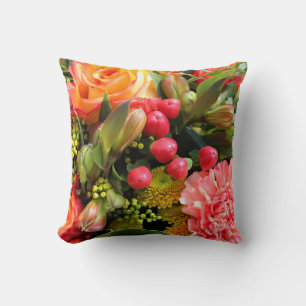Coussin Bouquet de fleurs aux couleurs d'automne