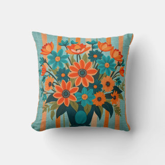 Coussin Bouquet de fleurs d'art populaire