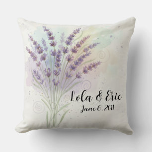 Coussin Bouquet de fleurs de lavande Anniversaire