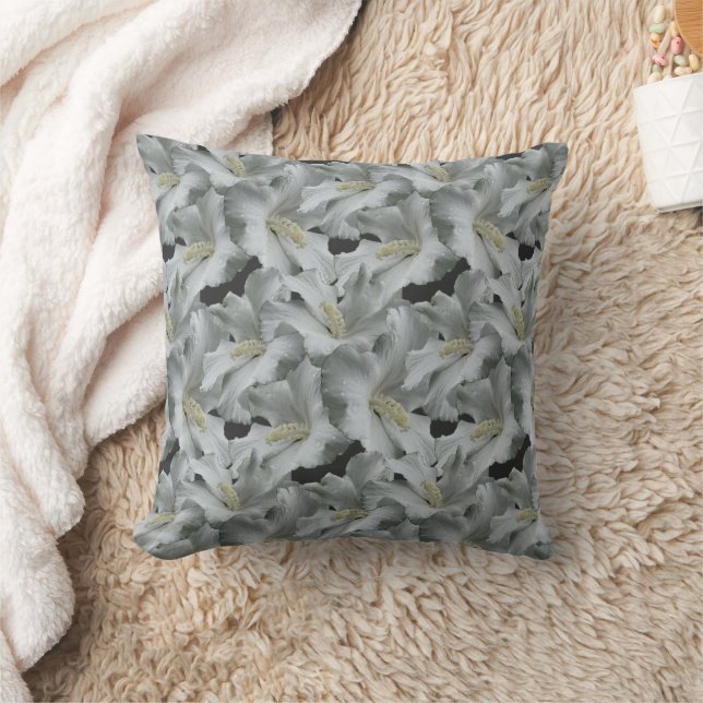 Coussin Bouquet de fleurs d'Hibiscus blanc (Couverture)