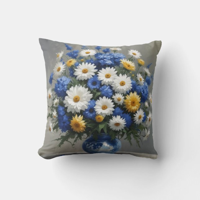 Coussin Bouquet de fleurs Elégante aquarelle (Recto)