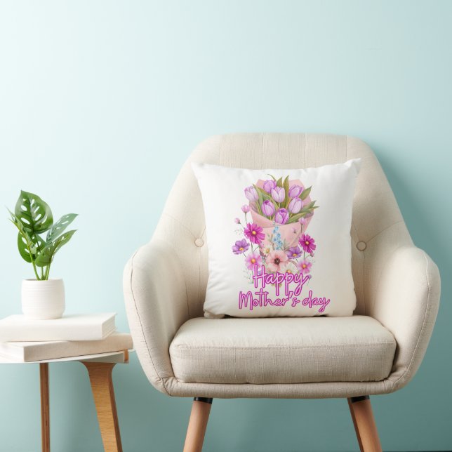 Coussin Bouquet de fleurs pour la fête des mères (Chaise)