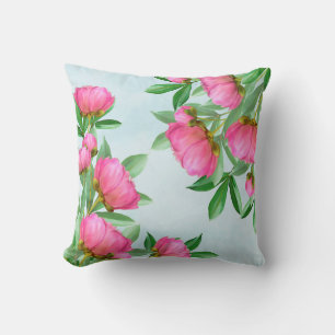 Coussin Bouquet de pivoines roses jolies