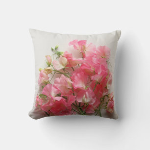 Coussin Bouquet de pois rose