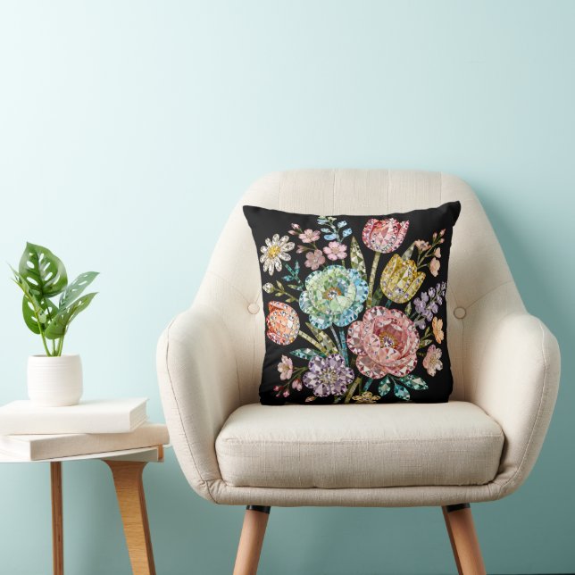Coussin Bouquet de printemps scintillant (Chaise)