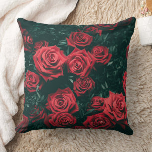 Coussin Bouquet de roses rouges