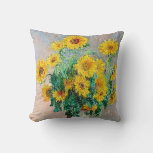Coussin Bouquet de tournesols Claude Monet (Recto)