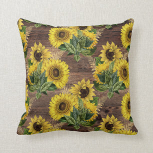 Coussin Bouquet de tournesols rustiques Ferme Vintage Brow