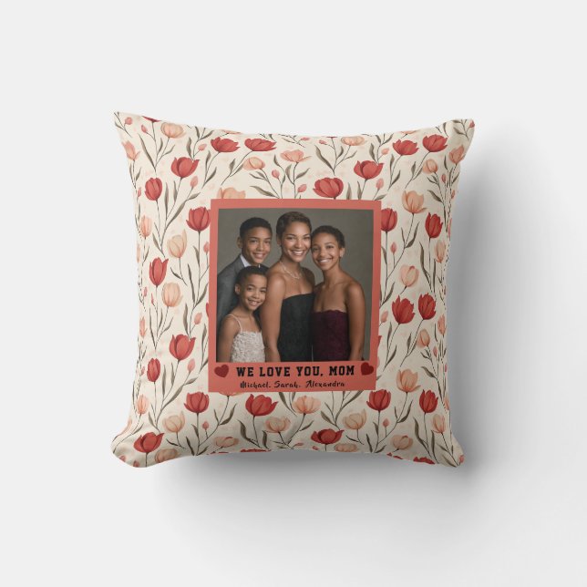 Coussin Bouquet de tulipes Grand-mère Belle-mère Anniversa (Recto)