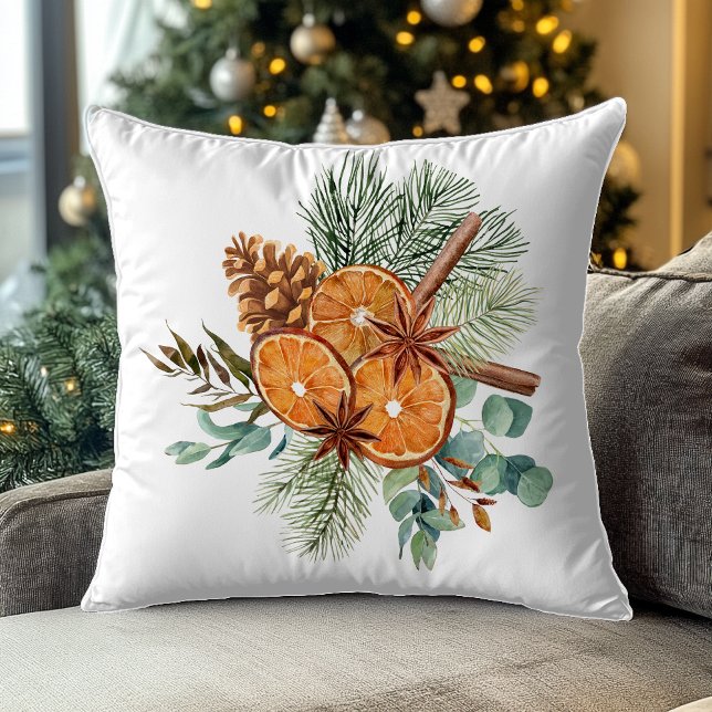 Coussin Bouquet d'épices de pin orange de Noël (Créateur téléchargé)
