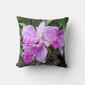 Coussin Bouquet d'orchidées roses