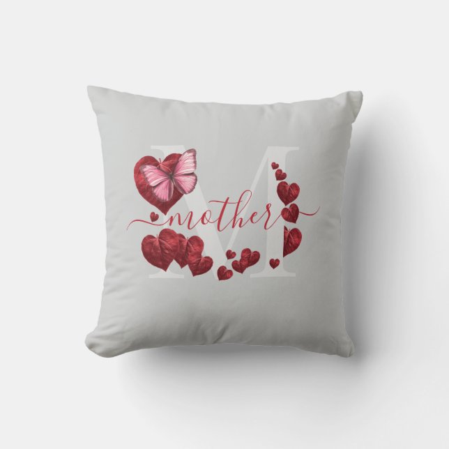 Coussin Bouquet Feuille en forme de coeur pour papillon (Recto)