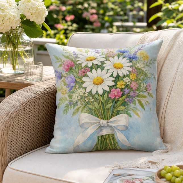 Coussin Bouquet floral Daisy Summer  (Créateur téléchargé)