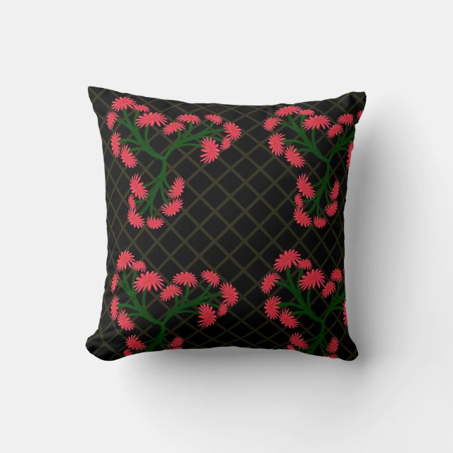 Coussin Bouquet floral de gerbera rose motif  (Recto)