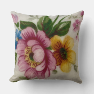 Coussin Bouquet floral de la coupe de thé